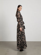 Abito lungo con stampa floreale