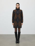 Abito in maglia fantasia argyle