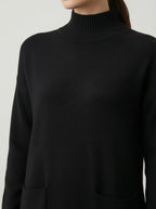 Abito midi con collo alto