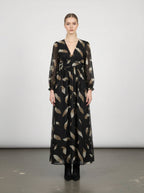 Abito lungo con maniche a sbuffo