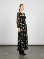 Abito lungo con maniche a sbuffo