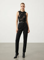 Body Trasparente con Fiori Ricamati