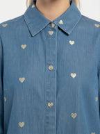 Camicia con Cuori Ricamati