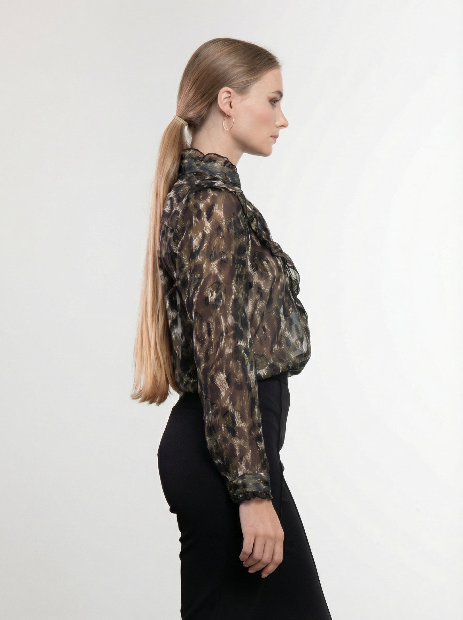 Camicia Semitrasparente con Volant