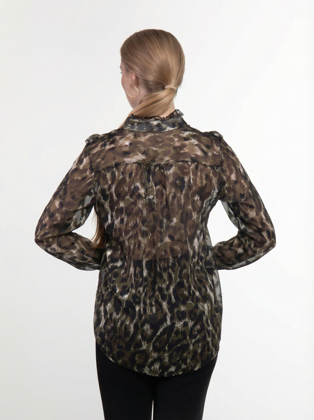 Camicia Semitrasparente con Volant