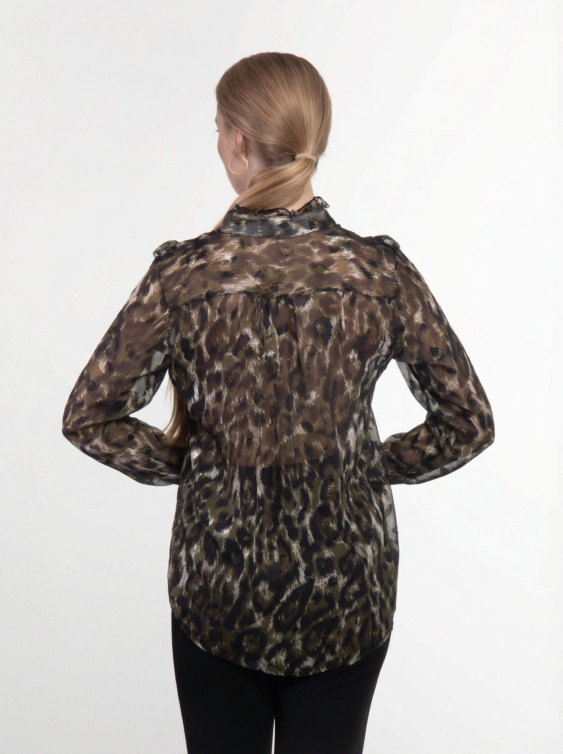 Camicia Semitrasparente con Volant