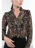 Camicia Semitrasparente con Volant