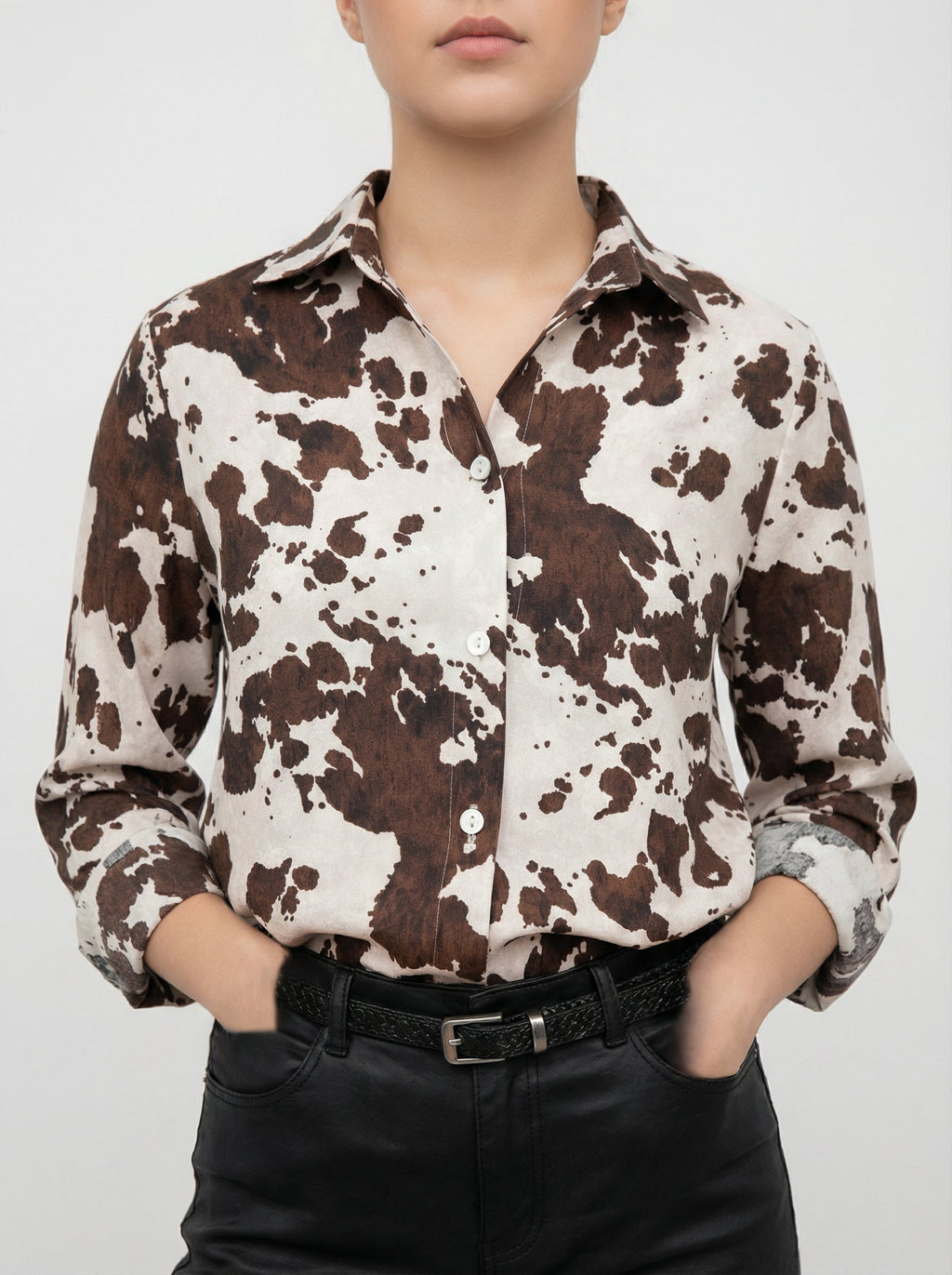Camicia con stampa animalier
