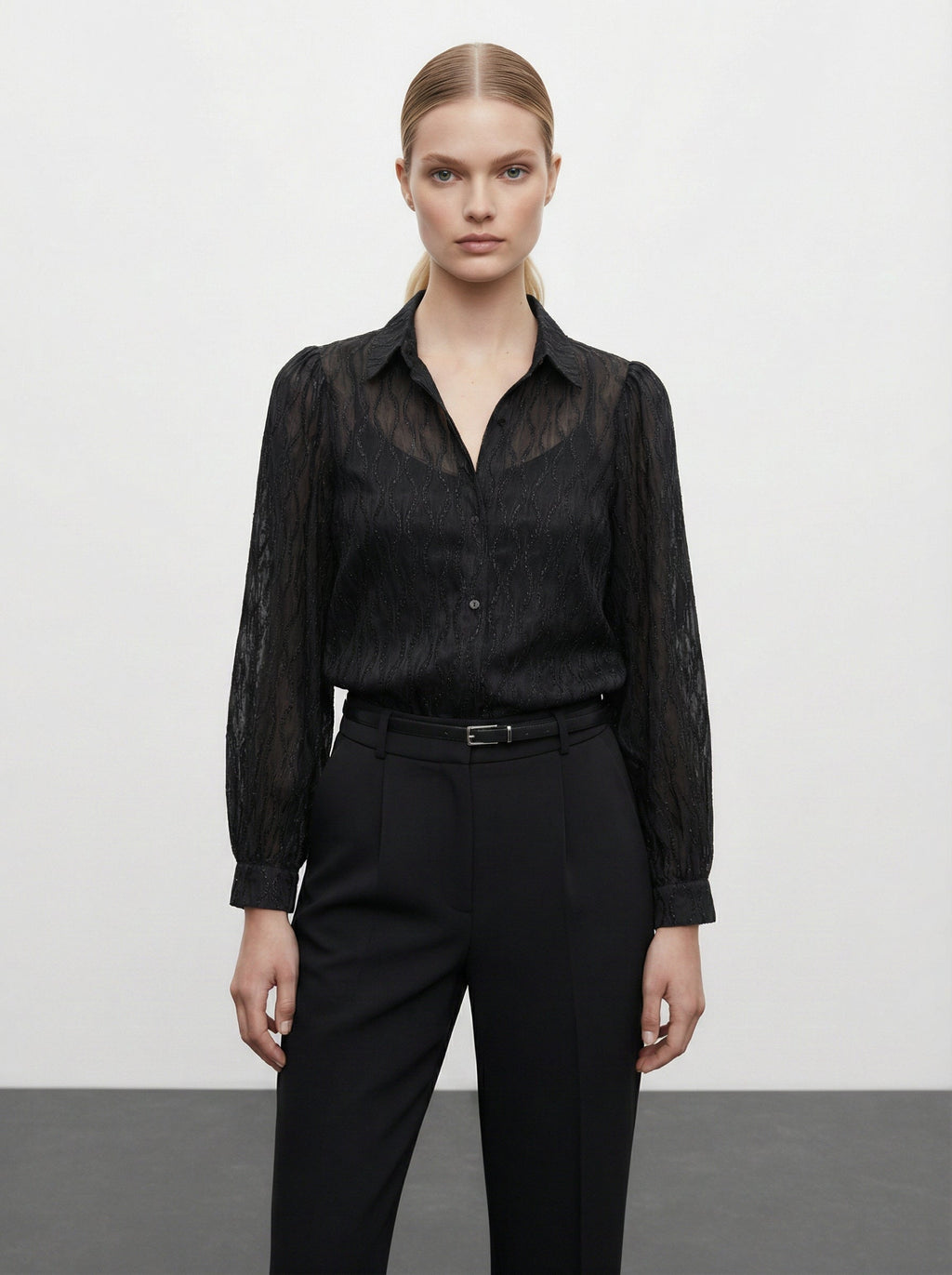 Camicia con trasparenze