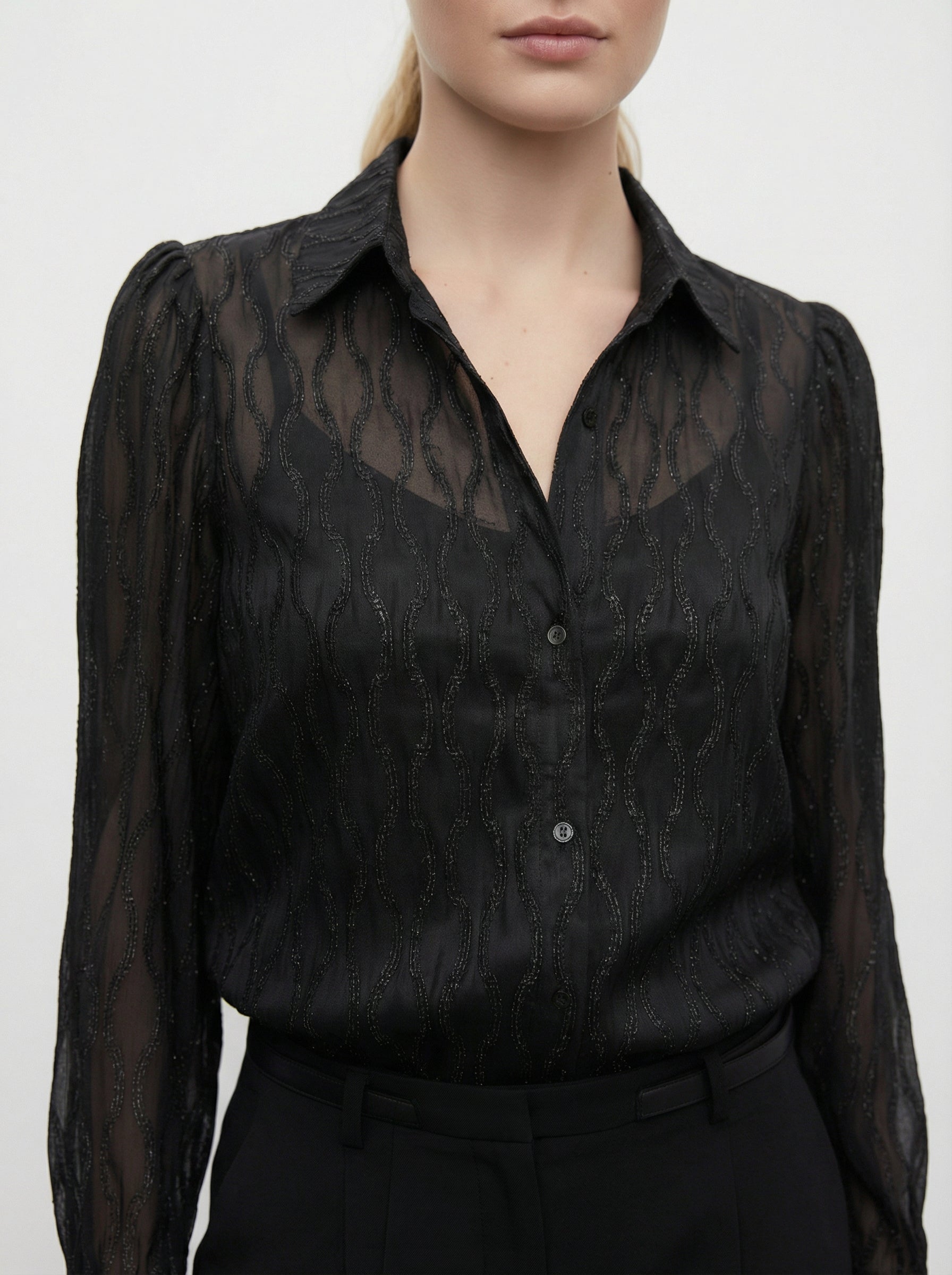 Camicia con trasparenze