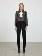 Camicia trasparente con fiocco