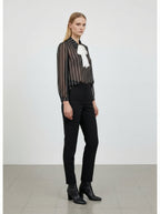 Camicia trasparente con fiocco