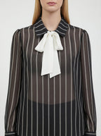 Camicia trasparente con fiocco