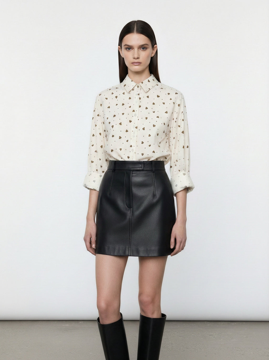 Camicia con stampa cuori