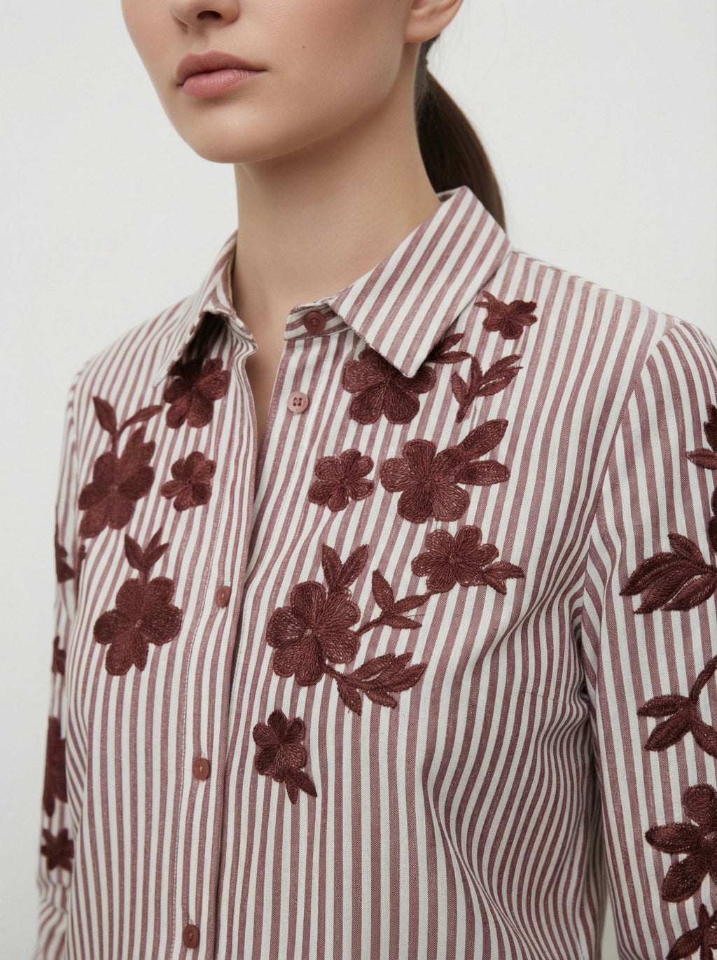 Camicia cotone con ricami