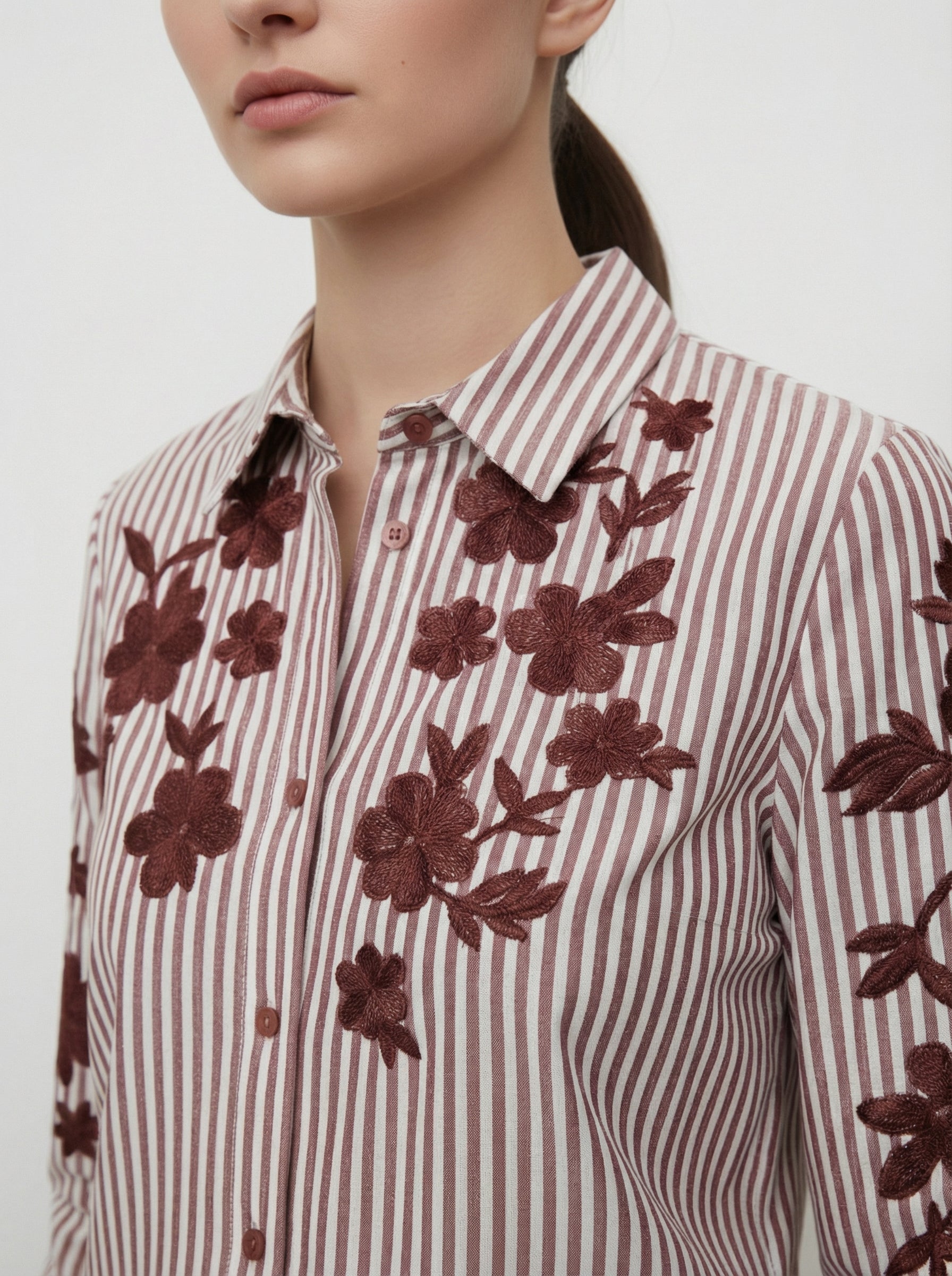 Camicia cotone con ricami