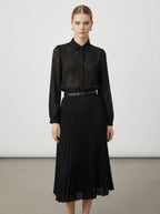 Camicia semitrasparente con pois