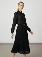 Camicia semitrasparente con pois