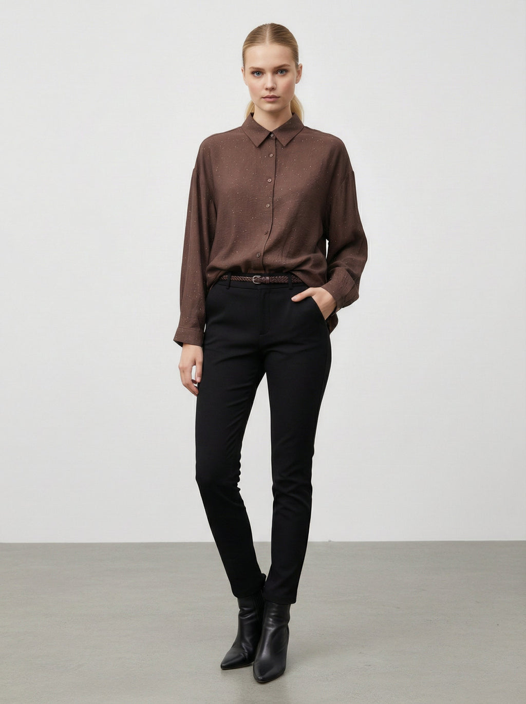 Camicia oversize con brillantini