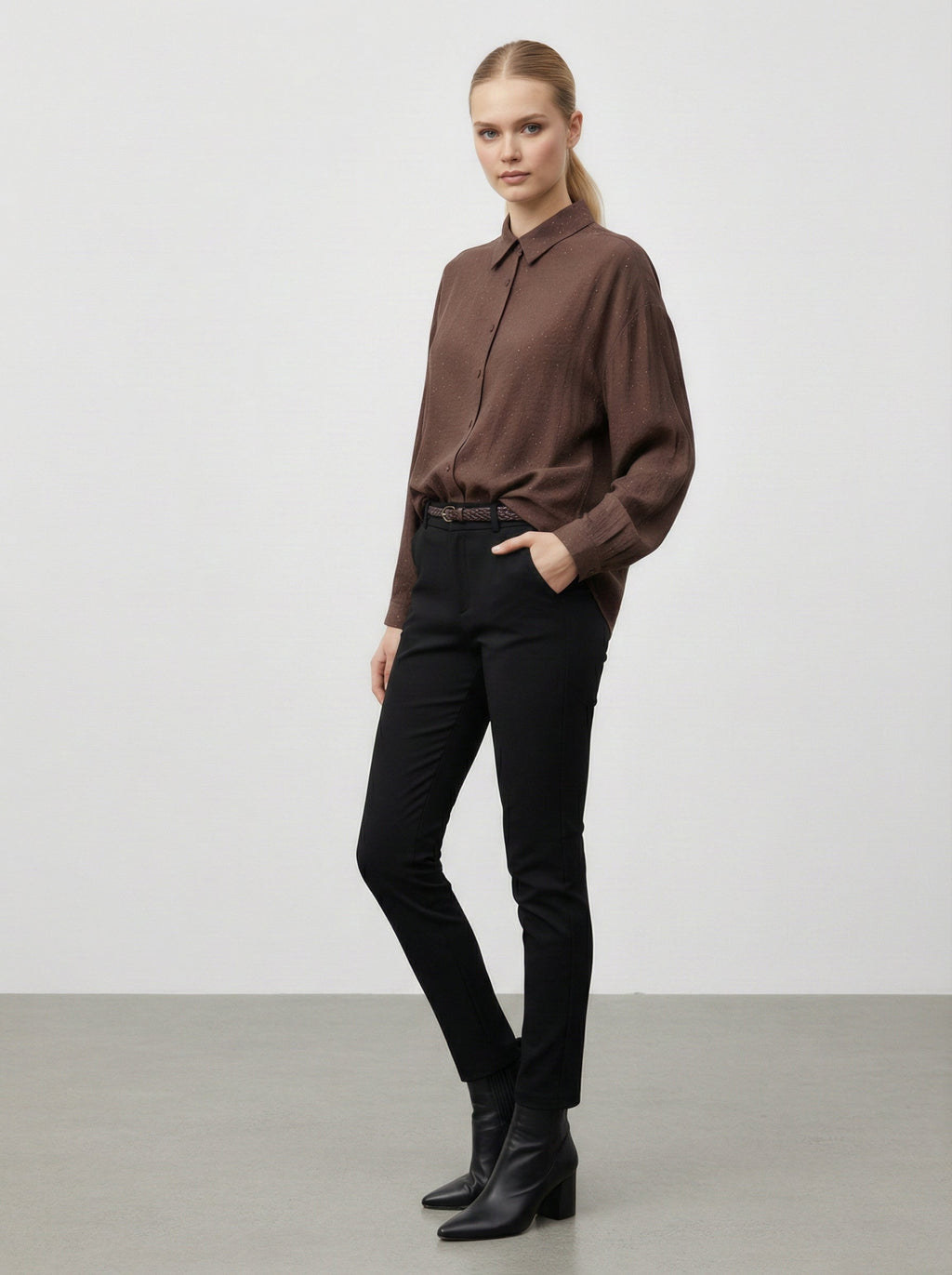 Camicia oversize con brillantini