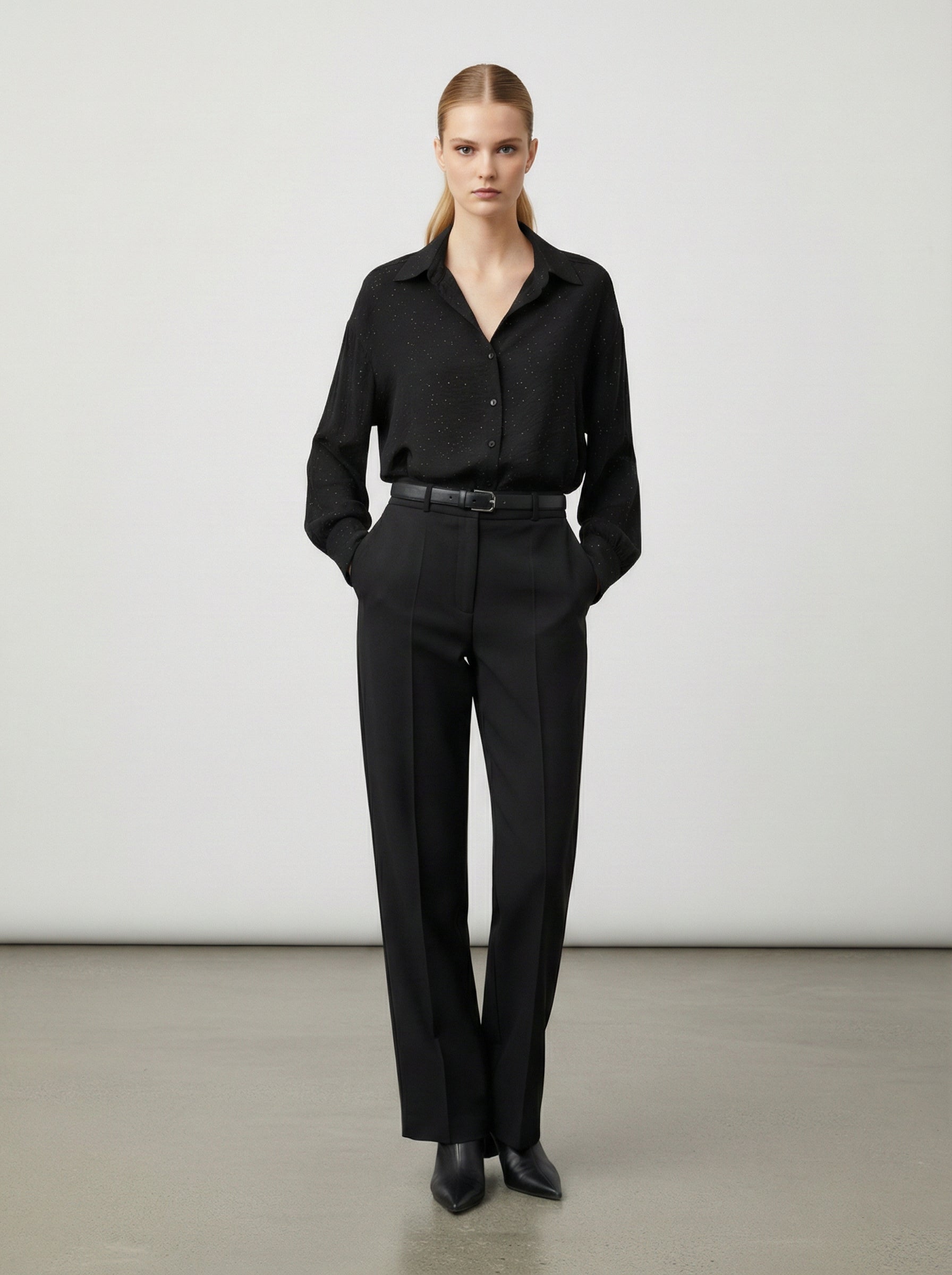 Camicia oversize con brillantini