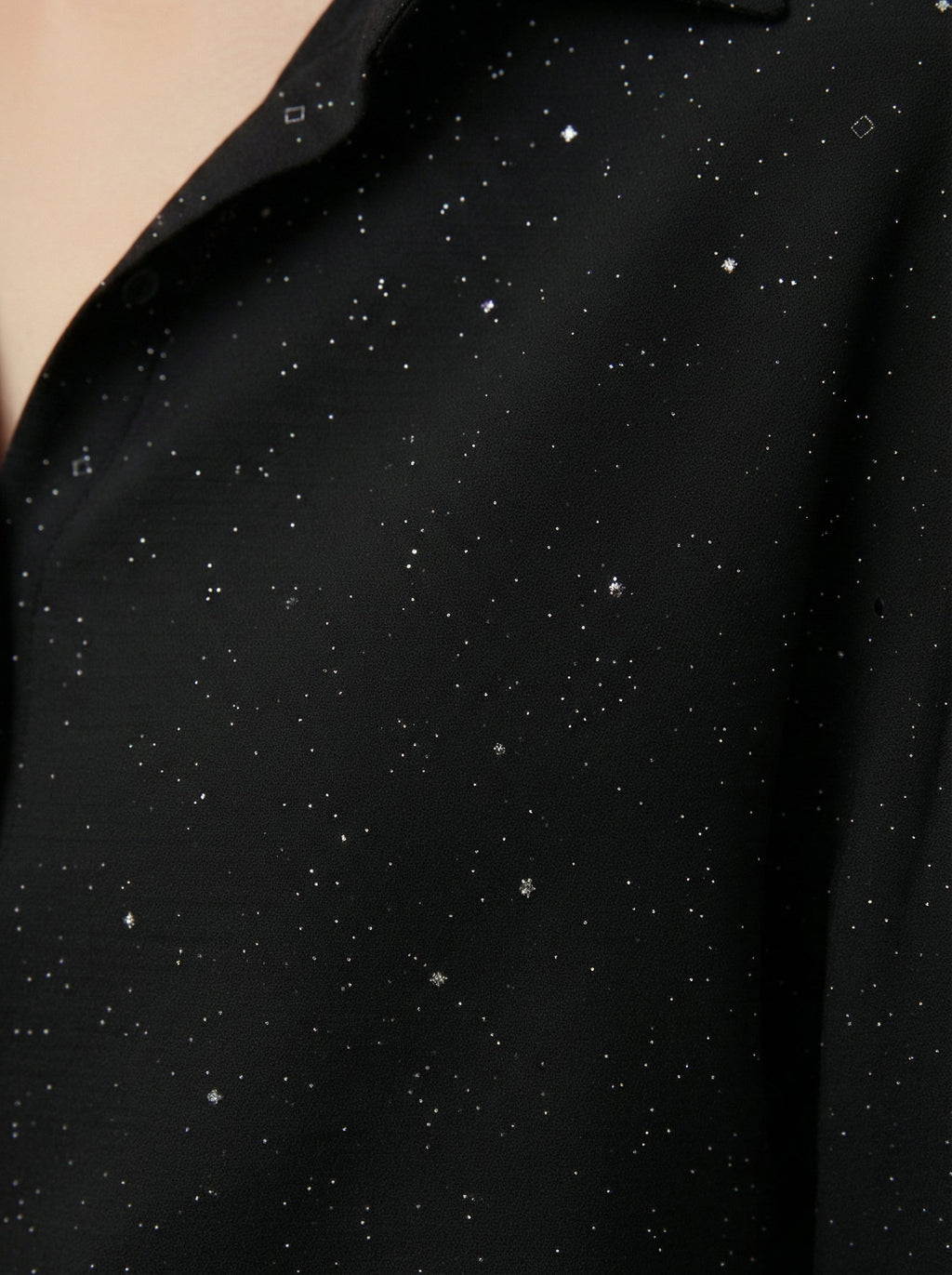 Camicia oversize con brillantini