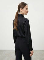 Camicia satinata con fiocco