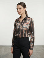 Camicia a righe con fiori