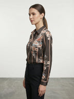 Camicia a righe con fiori