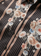 Camicia a righe con fiori