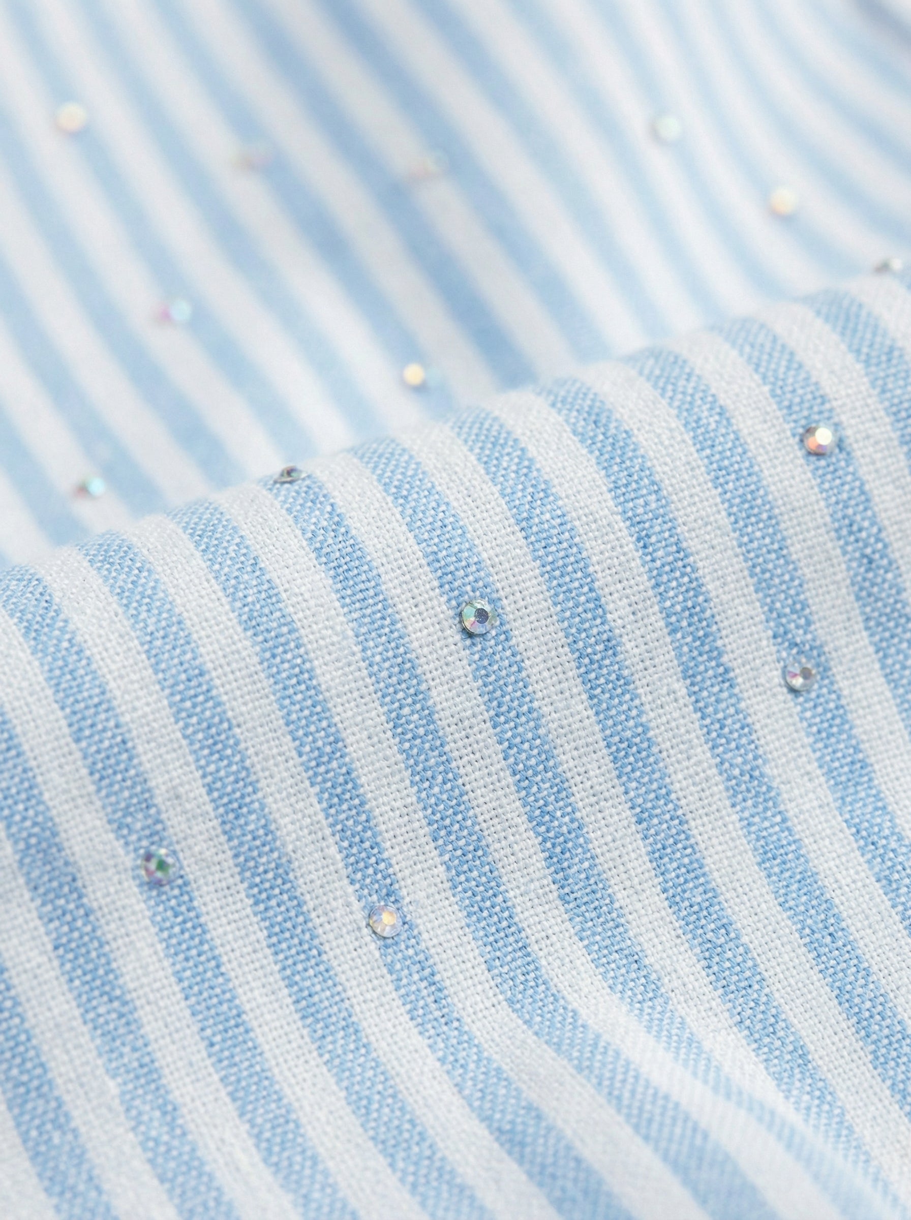 Camicia a righe con strass