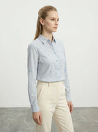 Camicia a righe con cuori