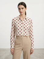 Camicia a pois semitrasparente