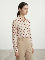 Camicia a pois semitrasparente