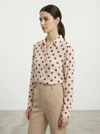 Camicia a pois semitrasparente