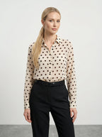 Camicia a pois semitrasparente