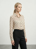 Camicia a pois semitrasparente
