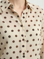 Camicia a pois semitrasparente