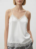 Canottiera satin con pizzo