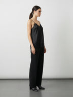 Canottiera satin con pizzo