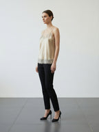 Canottiera satin con pizzo