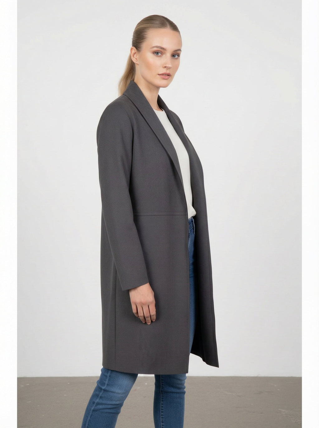 Cardigan lungo effetto scamosciato