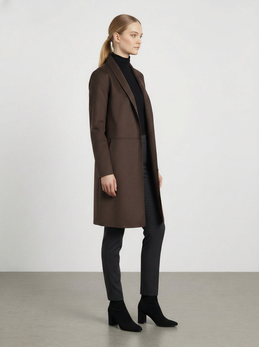 Cardigan lungo effetto scamosciato