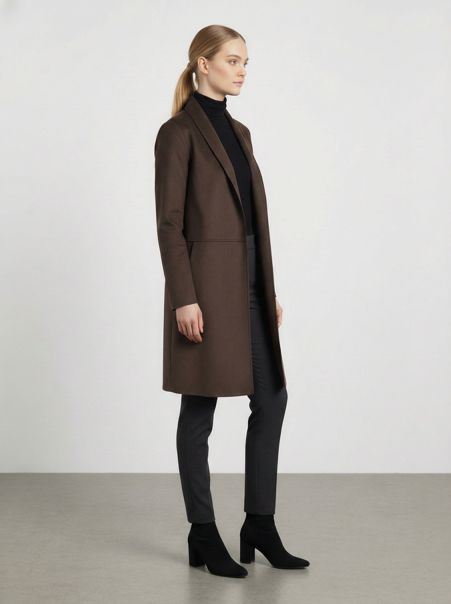 Cardigan lungo effetto scamosciato