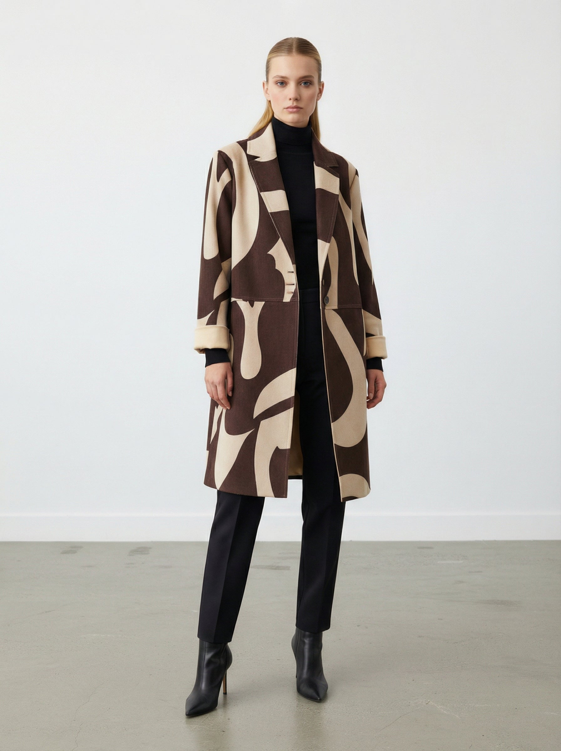 Cardigan lungo con stampa fantasia