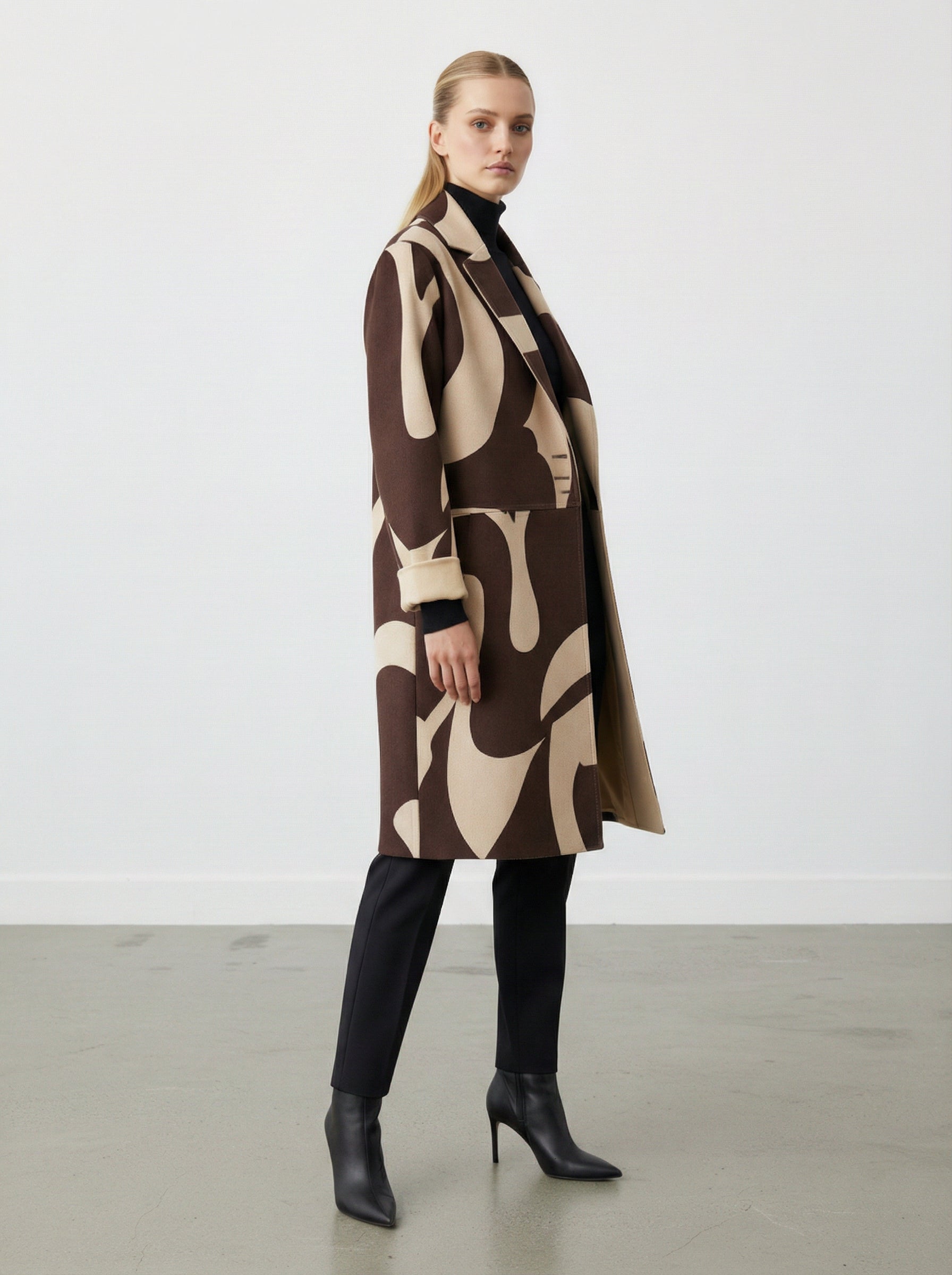 Cardigan lungo con stampa fantasia