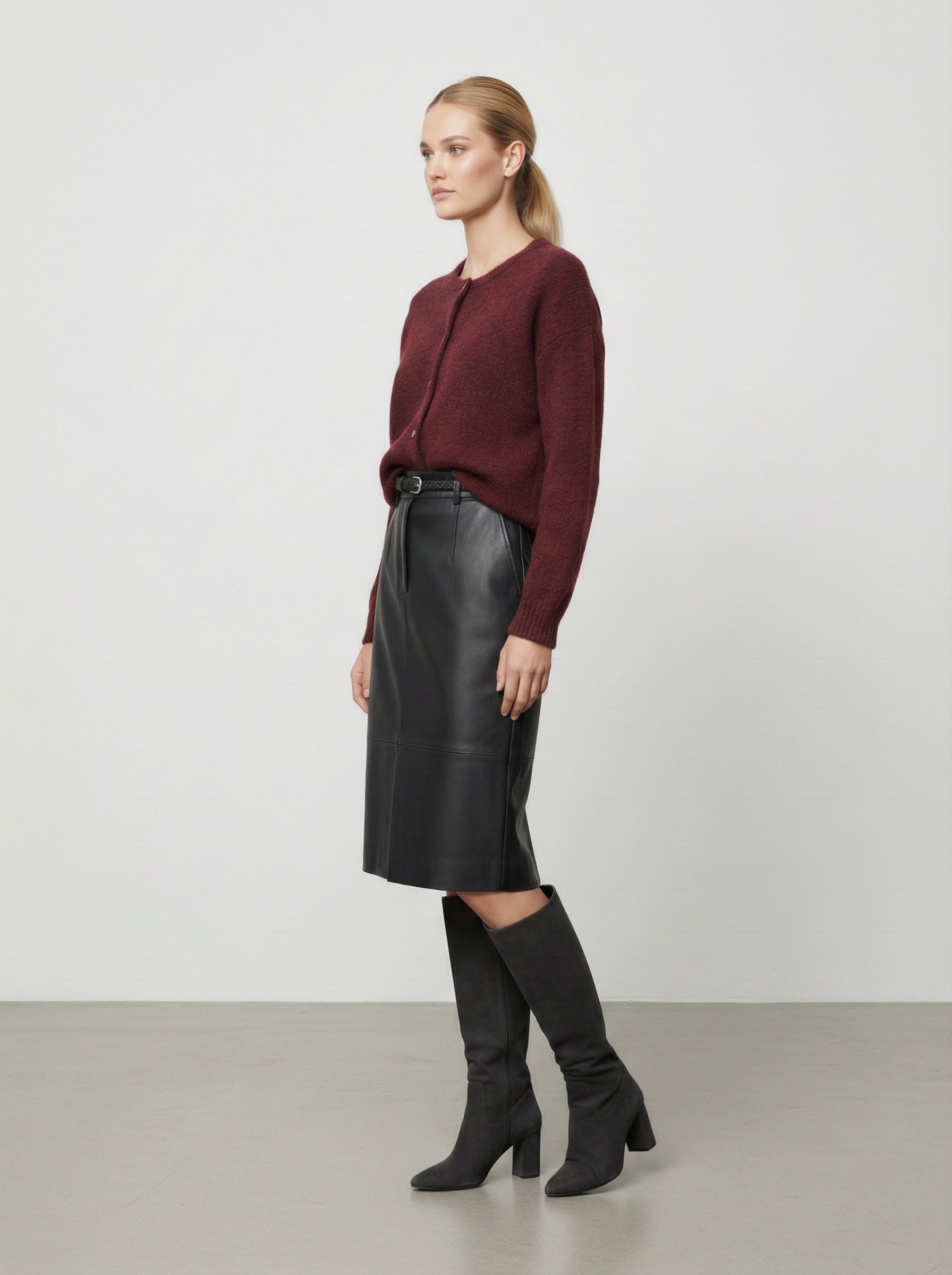 Cardigan in lana con bottoni