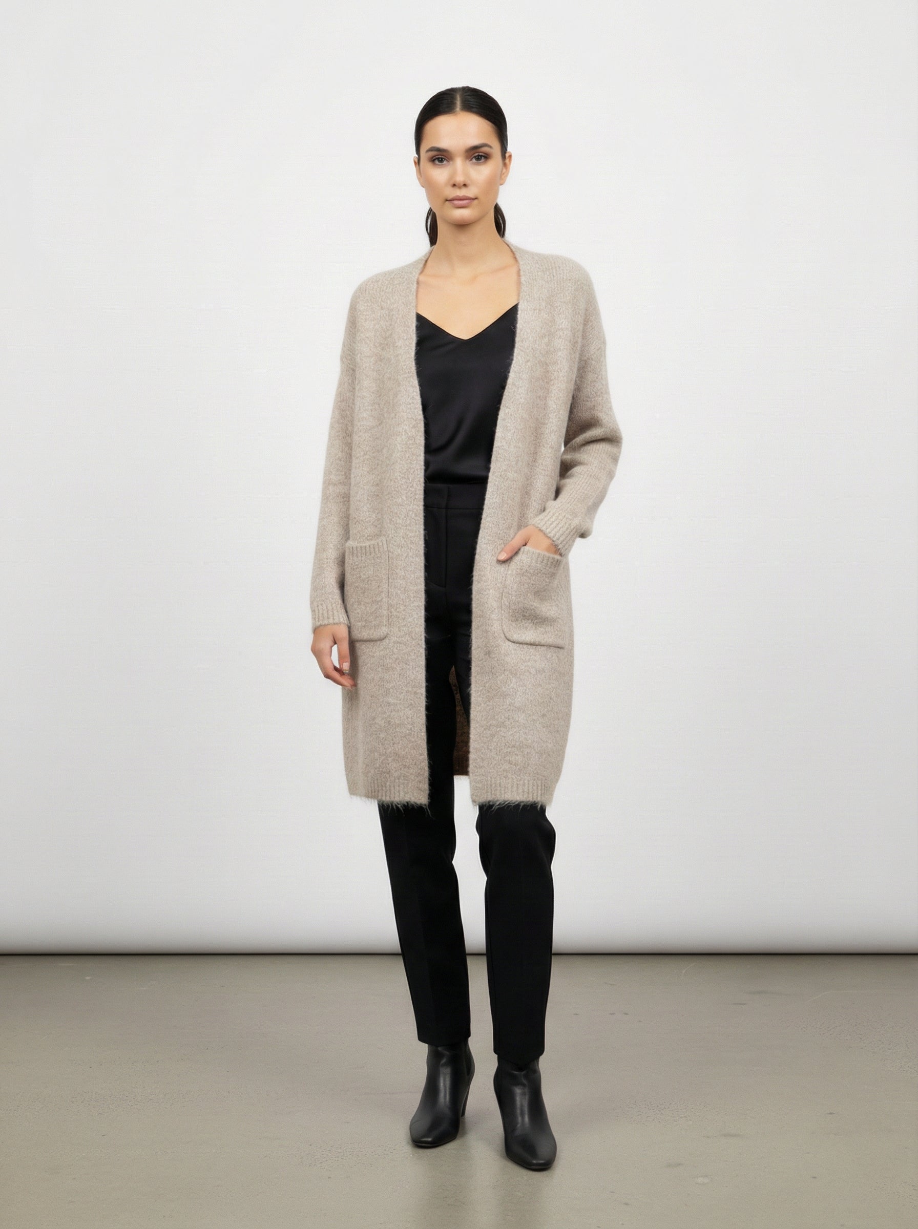 Cardigan lungo con tasche