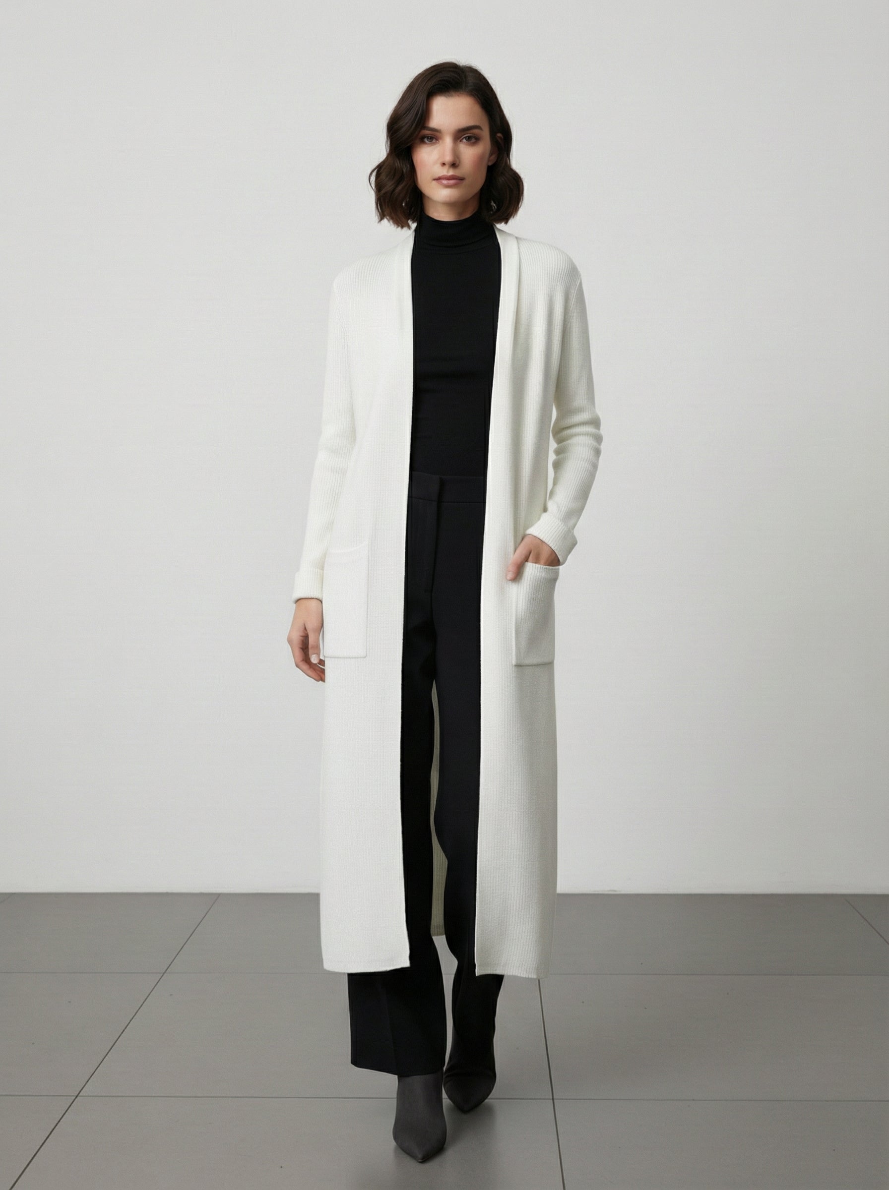 Cardigan lungo con tasche