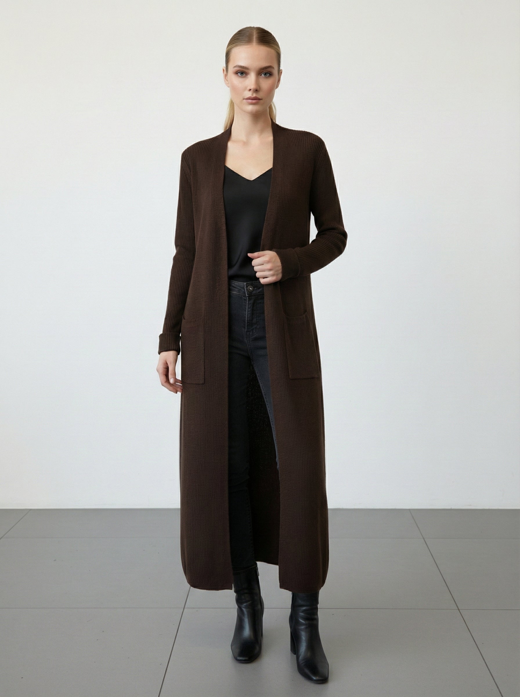 Cardigan lungo con tasche